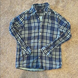 Vineyard Vines Navy and Green Plaid Shirt